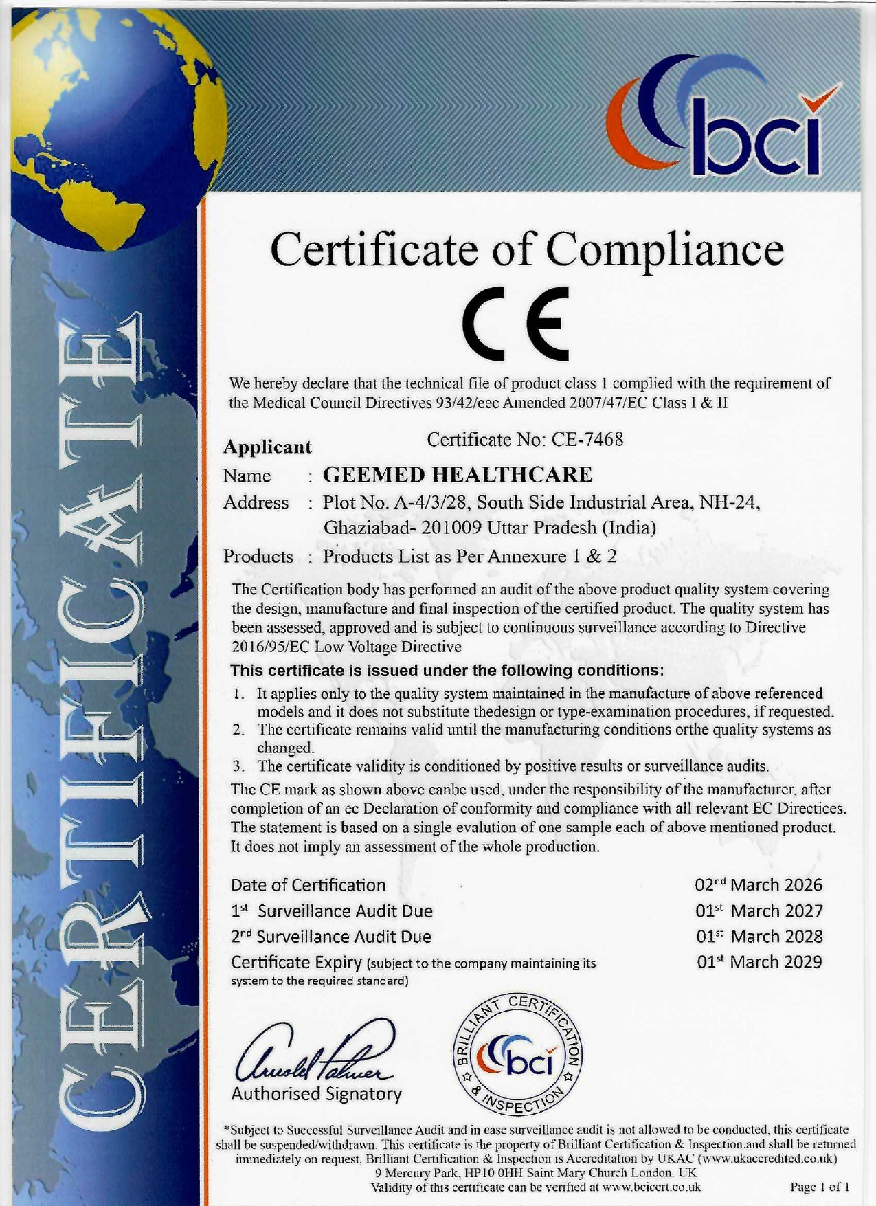 CE Certificate