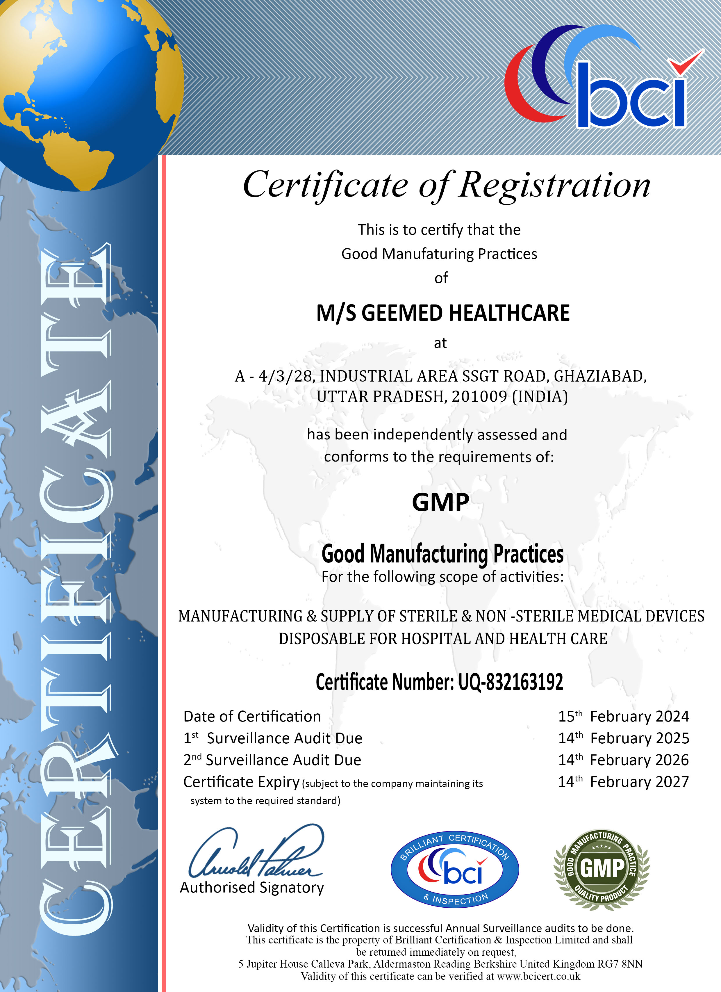GMP Certificate